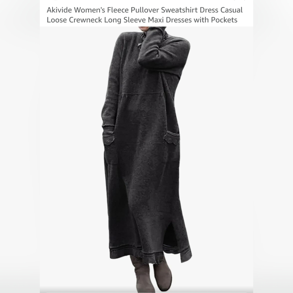 Akivide NWT Gray Soft pullover maxi dress, crew neck,size 3x.